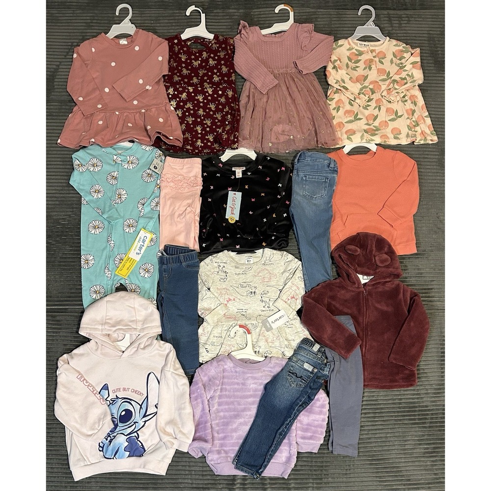 Huge Lot Baby Girls Clothes 18 24 Months NEW & EUC Winter Carters Dress Jeans M